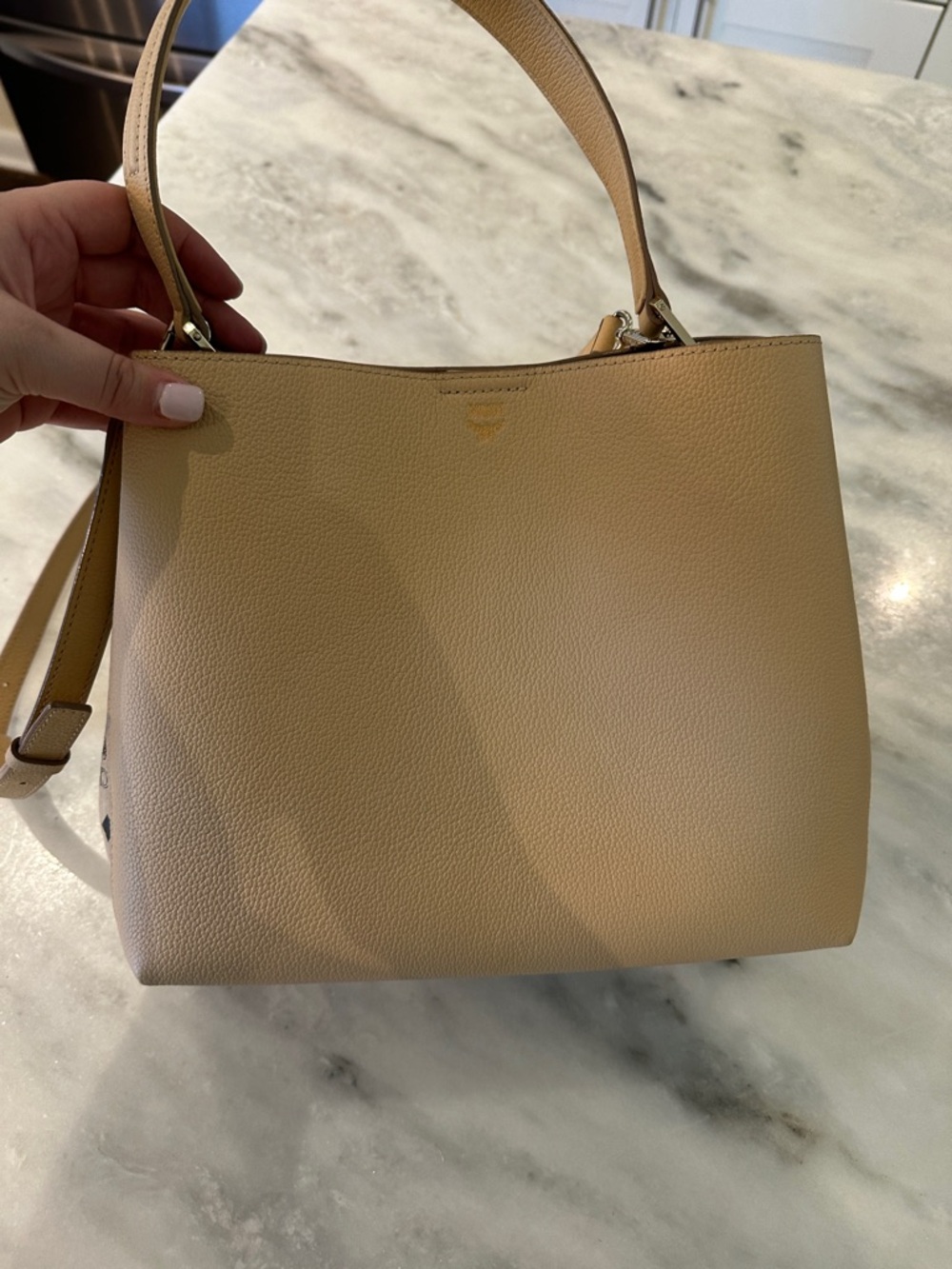 MCM Sarah Diamond Visetos Leather Bag